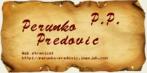 Perunko Predović vizit kartica